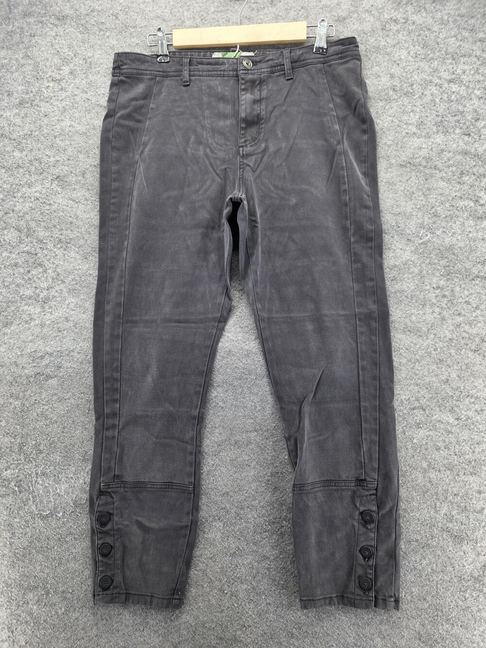 Anthropologie Pants Womens 31 Gray Chino Twill Slim Stretch Pockets Cuffed 30 In